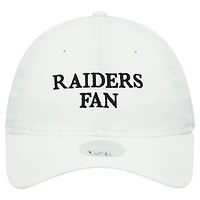 Casquette ajustable 9TWENTY blanche New Era pour femme, motif supporter des Las Vegas Raiders