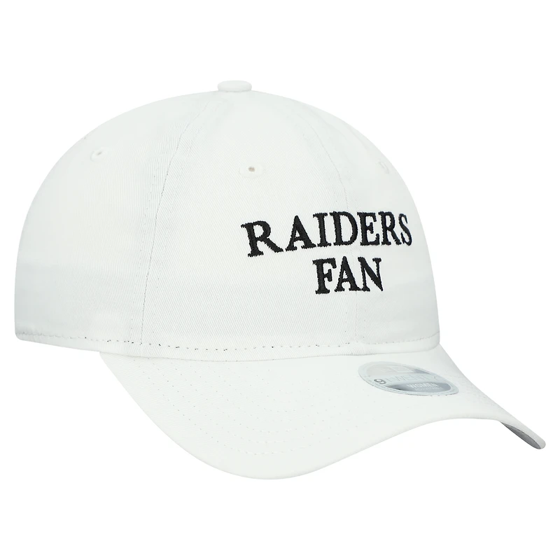 Casquette ajustable 9TWENTY blanche New Era pour femme, motif supporter des Las Vegas Raiders