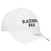 Casquette ajustable 9TWENTY blanche New Era pour femme, motif supporter des Las Vegas Raiders