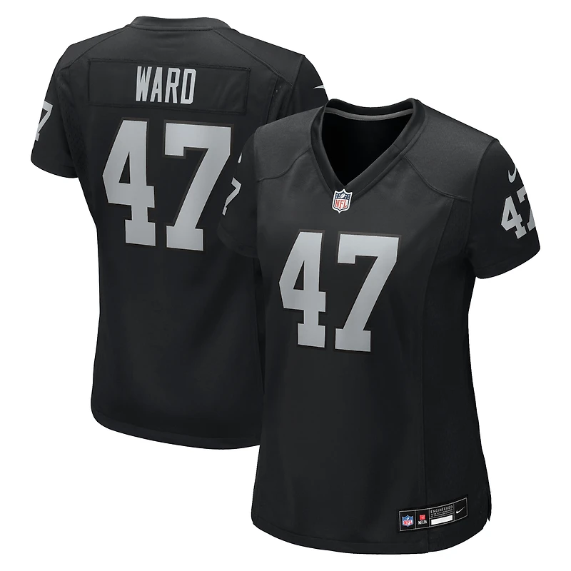Maillot de match Nike Alex Ward noir pour femme, Las Vegas Raiders
