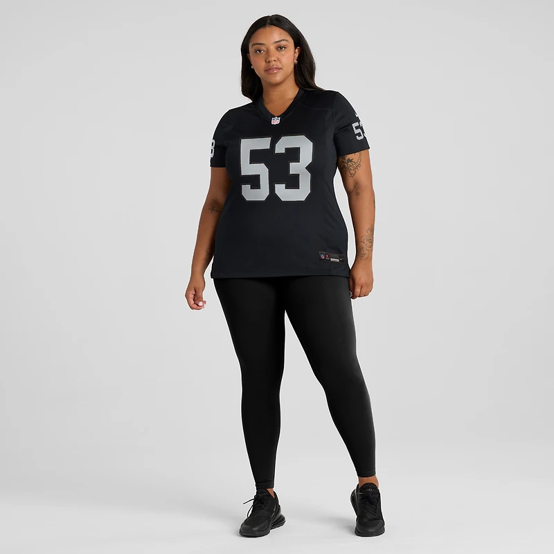 Maillot de match Nike Amari Gainer noir pour femme des Las Vegas Raiders