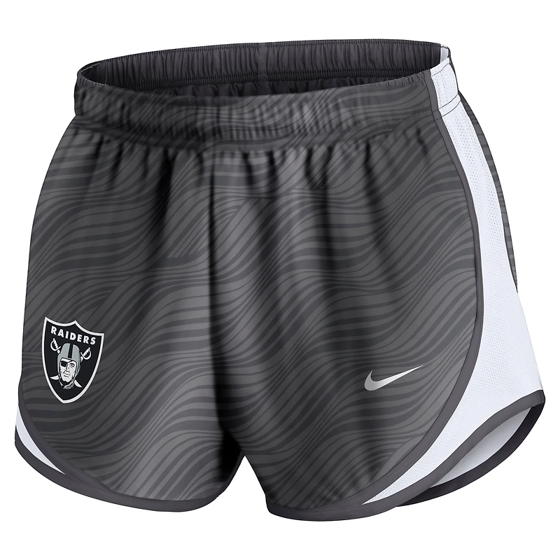 Short Nike Tempo Dri-FIT Anthracite pour femme des Las Vegas Raiders