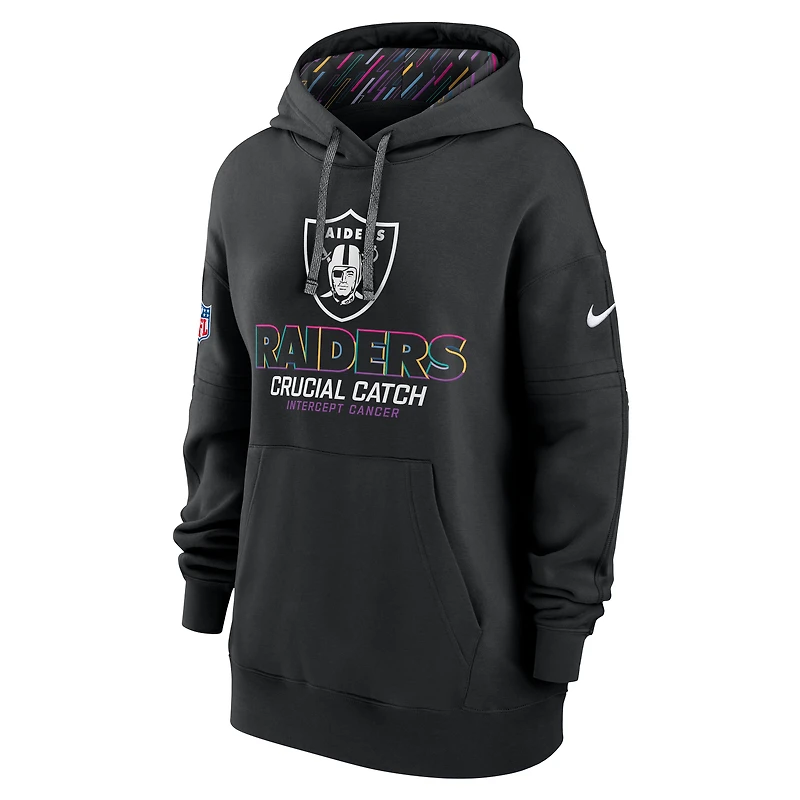 Women's Nike Black Las Vegas Raiders 2024 NFL Crucial Catch Club Pullover Hoodie