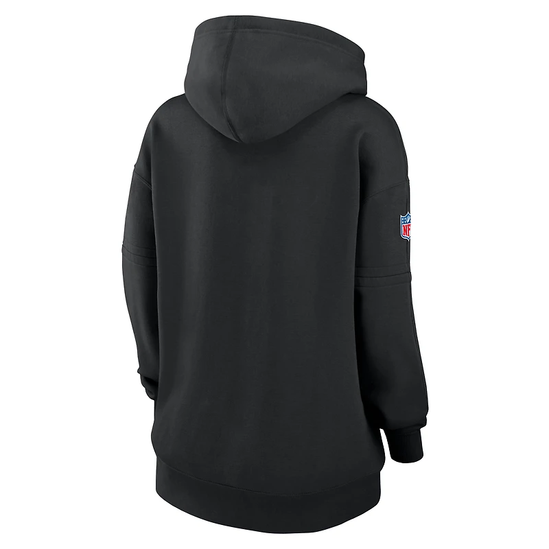 Women's Nike Black Las Vegas Raiders 2024 NFL Crucial Catch Club Pullover Hoodie