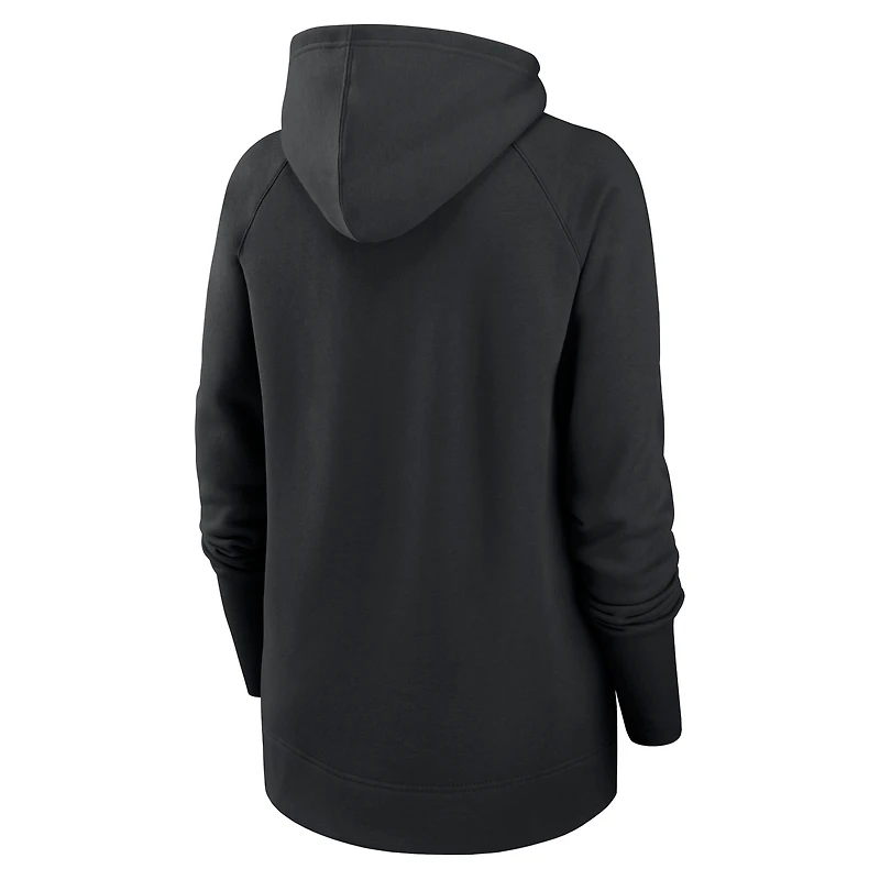 Sweat à capuche et zip intégral raglan asymétrique Nike Las Vegas Raiders pour femme, noir