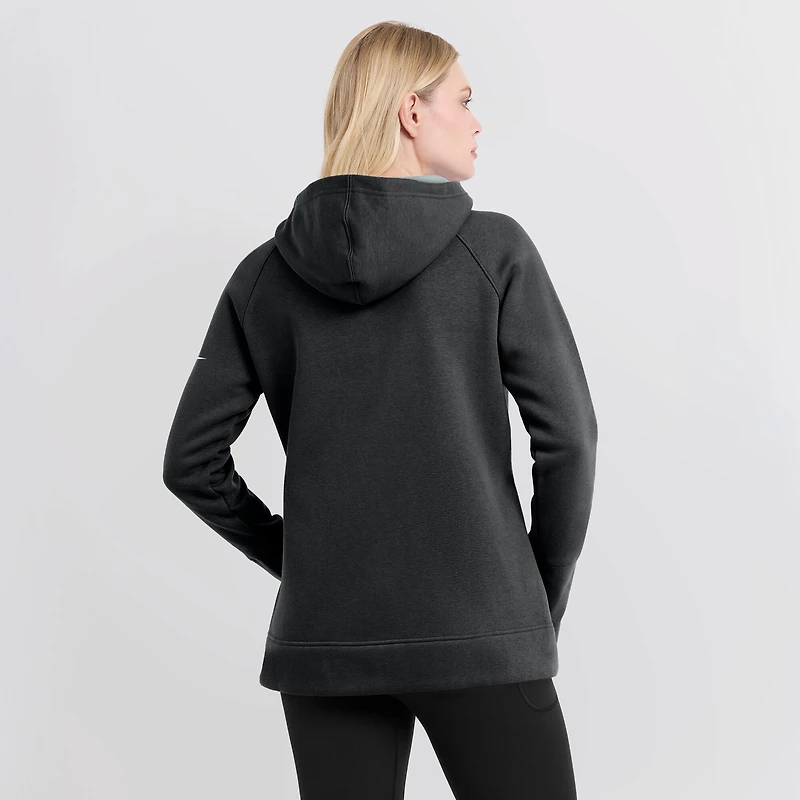 Women's Nike Black Las Vegas Raiders Asymmetrical Raglan Full-Zip Hoodie