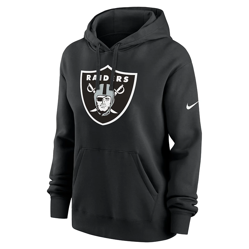 Sweat à capuche Nike noir avec logo Las Vegas Raiders Club pour femme