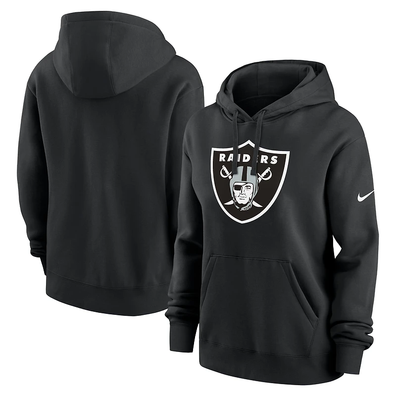 Sweat à capuche Nike noir avec logo Las Vegas Raiders Club pour femme