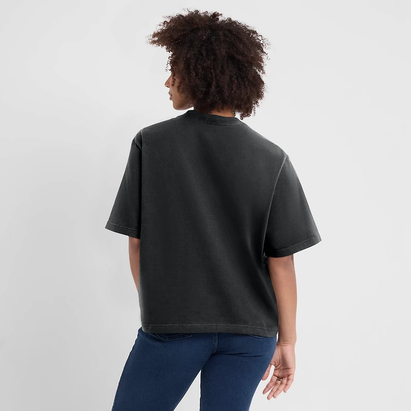 Women's Nike Black Las Vegas Raiders Essential Script Relaxed Boxy T-Shirt