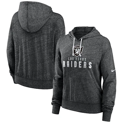 Sweat à capuche léger Nike Las Vegas Raiders noir pour femme, style vintage gym
