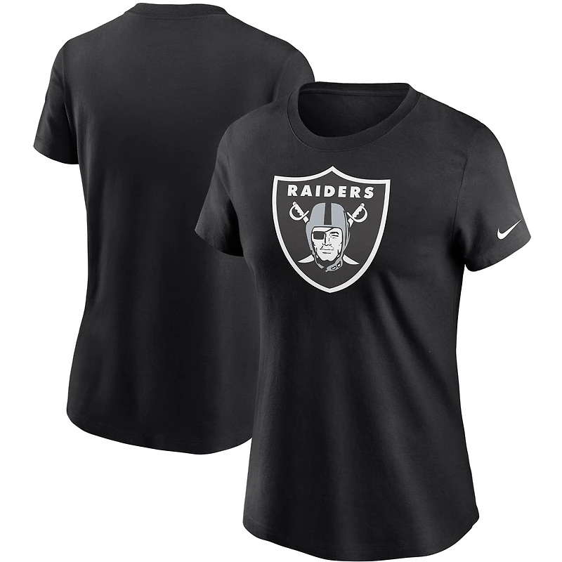 T-shirt essentiel Nike noir pour femme avec logo des Las Vegas Raiders