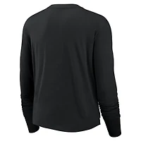 Women's Nike Black Las Vegas Raiders Modest Crop Performance Long Sleeve T-Shirt