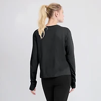 Women's Nike Black Las Vegas Raiders Modest Crop Performance Long Sleeve T-Shirt