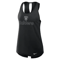Women's Nike Black Las Vegas Raiders  Open-Back Crisscross Dri-FIT Tank Top