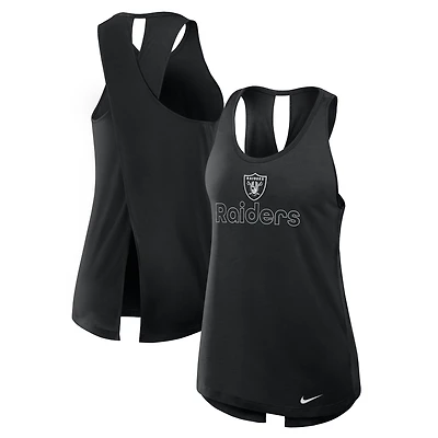 Women's Nike Black Las Vegas Raiders  Open-Back Crisscross Dri-FIT Tank Top