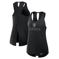 Women's Nike Black Las Vegas Raiders  Open-Back Crisscross Dri-FIT Tank Top