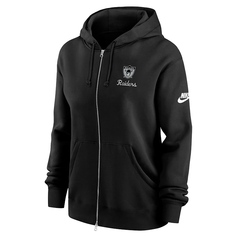 Women's Nike Black Las Vegas Raiders Phoenix Rewind Full-Zip Hoodie