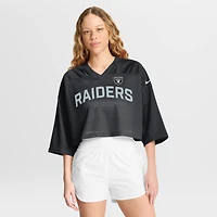 Maillot court Nike noir Las Vegas Raiders Primetime en maille Dri-FIT pour femme
