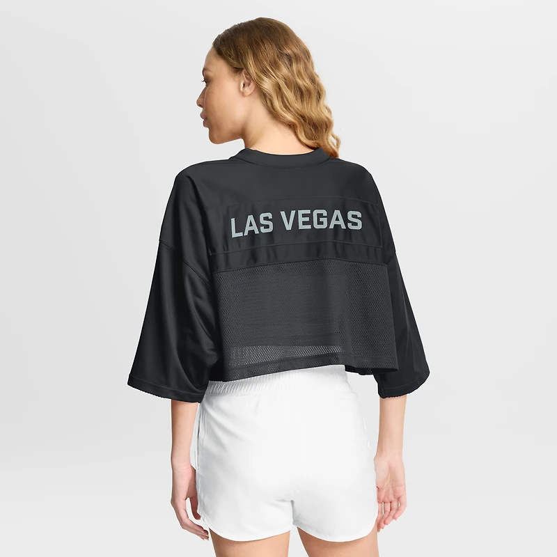 Women's Nike Black Las Vegas Raiders Primetime Cropped Mesh Dri-FIT Fashion Jersey