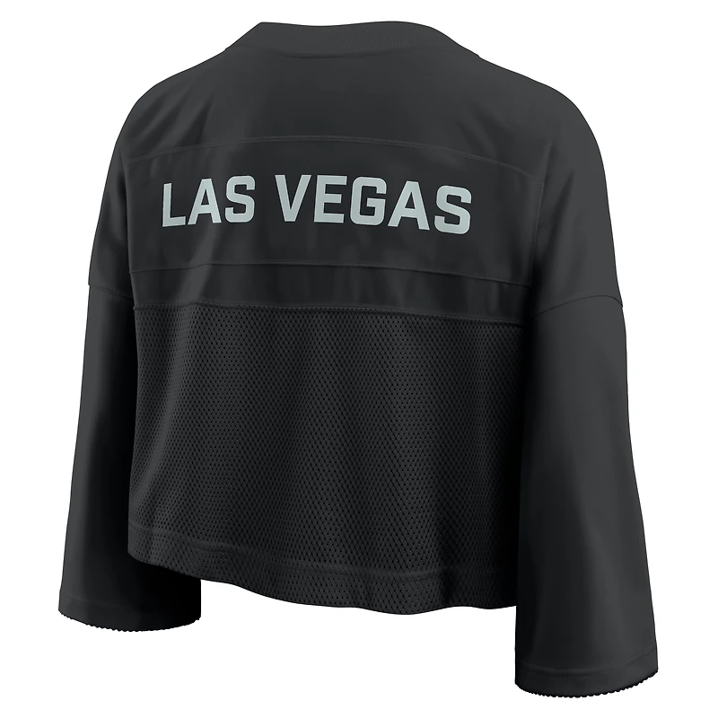 Maillot court Nike noir Las Vegas Raiders Primetime en maille Dri-FIT pour femme