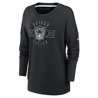 Women's Nike Black Las Vegas Raiders Rewind Playback Icon Performance Pullover Sweatshirt