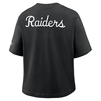 Women's Nike Black Las Vegas Raiders Rewind Pocket Boxy T-Shirt
