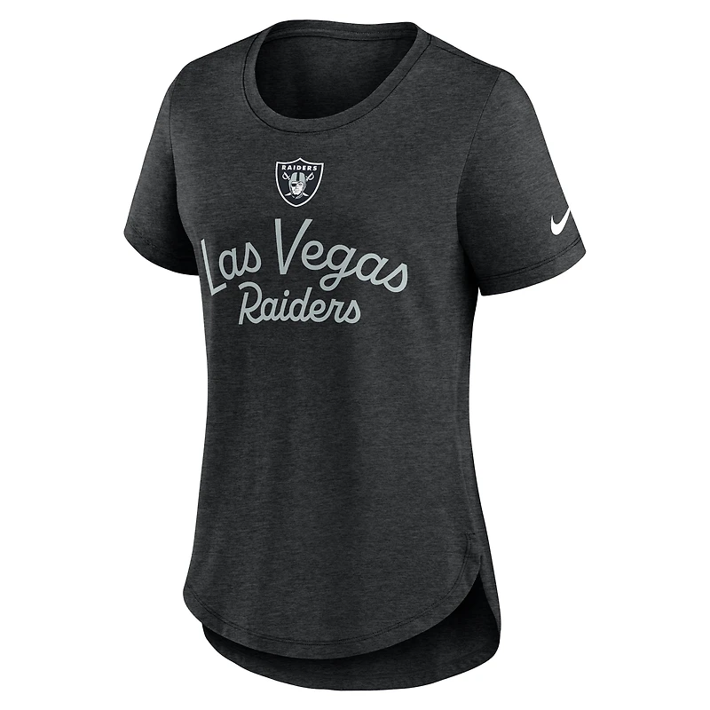T-shirt Nike noir Las Vegas Raiders Tri-Blend pour femme