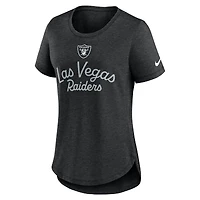 T-shirt Nike noir Las Vegas Raiders Tri-Blend pour femme