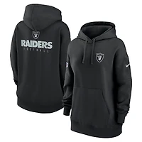 Women's Nike Black Las Vegas Raiders Sideline Club Fleece Pullover Hoodie