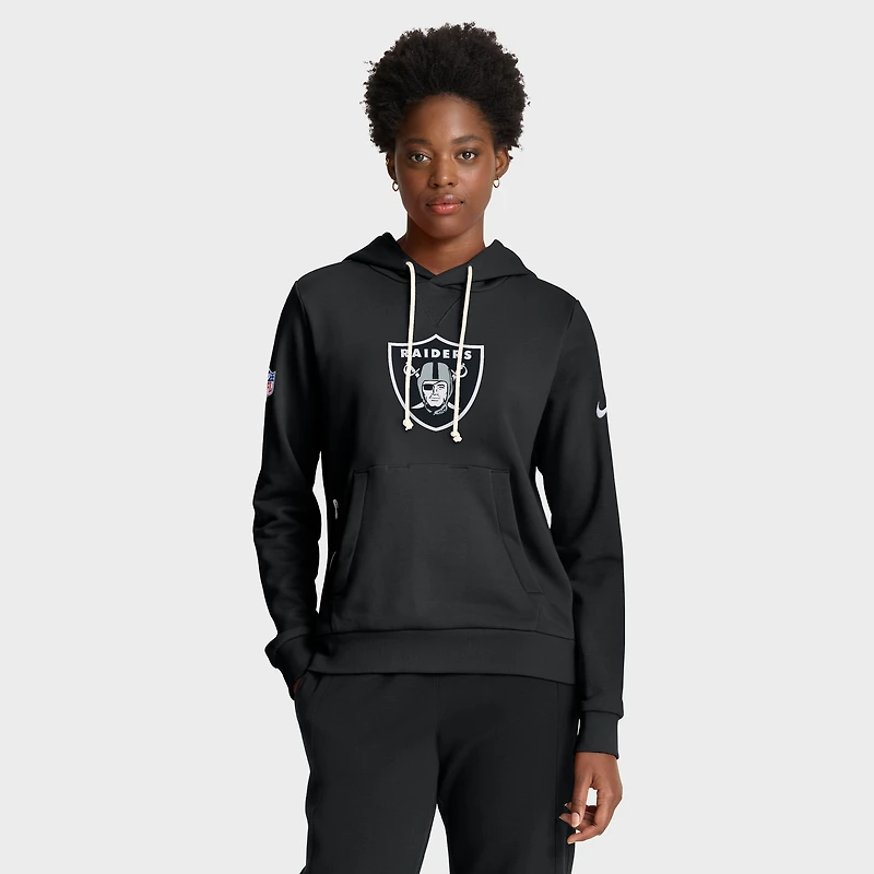 Women's Nike Black Las Vegas Raiders Sideline Standard Issue Initial Home Dri-FIT Hoodie