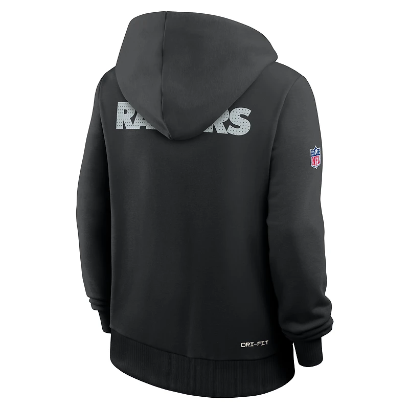 Women's Nike Black Las Vegas Raiders Sideline Standard Issue Initial Home Dri-FIT Hoodie
