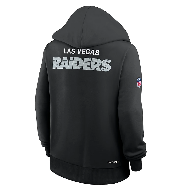 Women's Nike Black Las Vegas Raiders Sideline Standard Issue Initial Home Dri-FIT Hoodie
