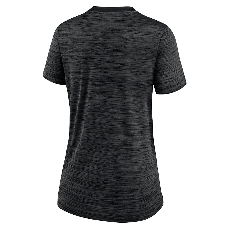 T-shirt Nike Las Vegas Raiders Sideline Velocity Performance pour femme, noir