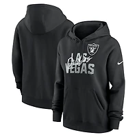 Sweat à capuche en polaire Nike Las Vegas Raiders Wordmark Club noir pour femme