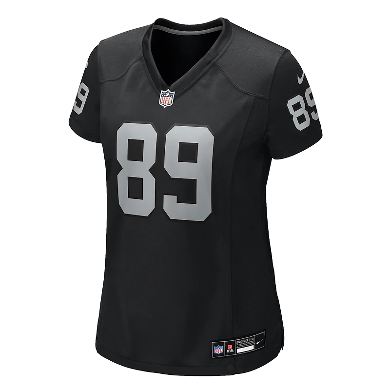 Maillot de match Nike Brock Bowers noir pour femme des Las Vegas Raiders