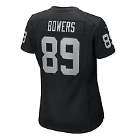 Maillot de match Nike Brock Bowers noir pour femme des Las Vegas Raiders