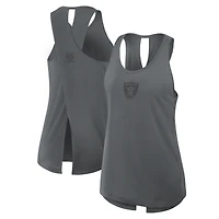 Débardeur Nike Charcoal Las Vegas Raiders Glory à dos ouvert et croisé Dri-FIT pour femme