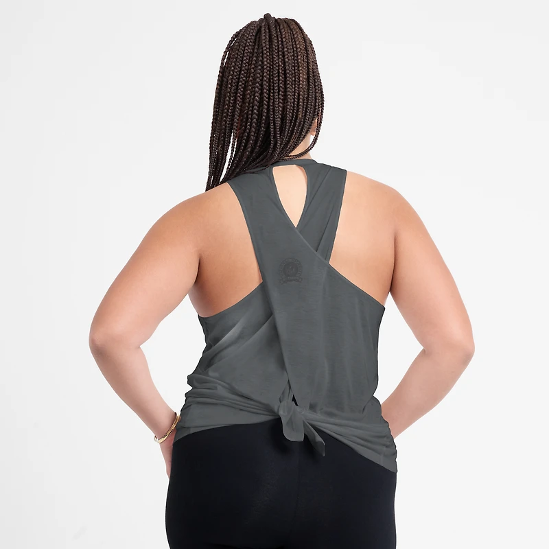 Women's Nike Charcoal Las Vegas Raiders Glory Open-Back Crisscross Dri-FIT Tank Top