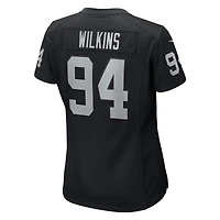 Maillot de match Nike Christian Wilkins noir pour femme des Las Vegas Raiders
