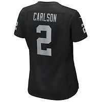 Maillot de joueur jeu Nike Daniel Carlson Las Vegas Raiders noir pour femme