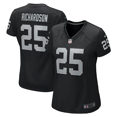 Maillot de match Nike Decamerion Richardson noir pour femme des Las Vegas Raiders