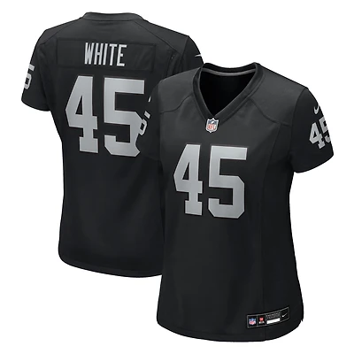 Maillot Nike Devin pour femme, blanc et noir, équipe des Las Vegas Raiders
