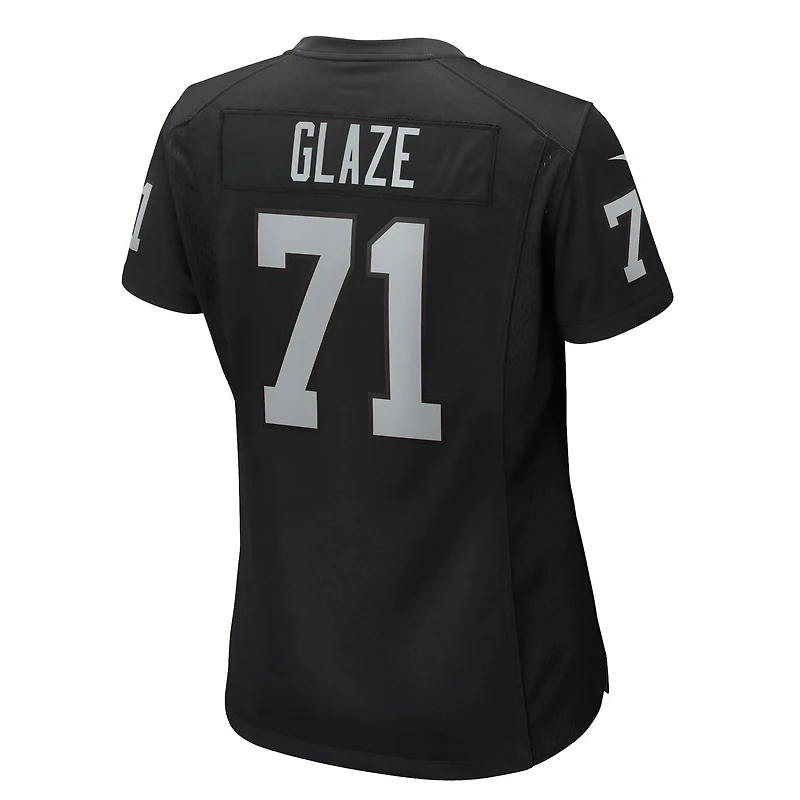 Maillot de match Nike DJ Glaze noir pour femme des Las Vegas Raiders