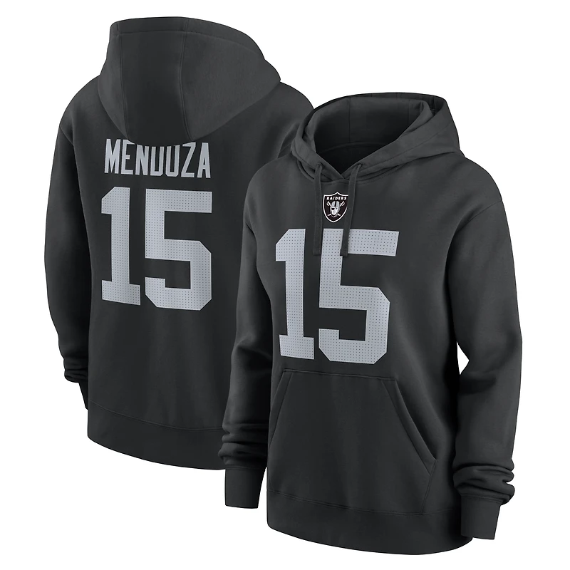 Women's Nike Fernando Mendoza Black Las Vegas Raiders Player Name & Number Fleece Hoodie