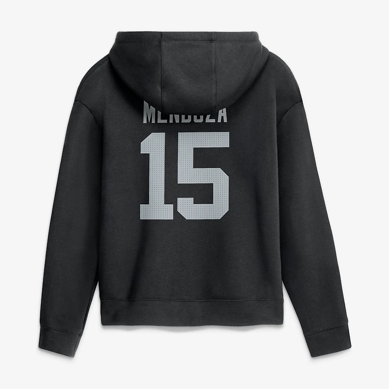 Sweat à capuche polaire Nike Fernando Mendoza noir pour femme, avec nom et numéro du joueur des Las Vegas Raiders
