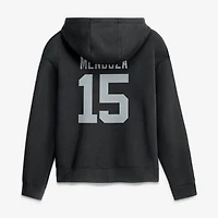 Sweat à capuche polaire Nike Fernando Mendoza noir pour femme, avec nom et numéro du joueur des Las Vegas Raiders