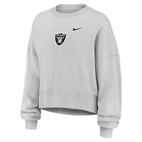 Women's Nike  Gray Las Vegas Raiders Oversized Primetime Phoenix Fleece Sweatshirt