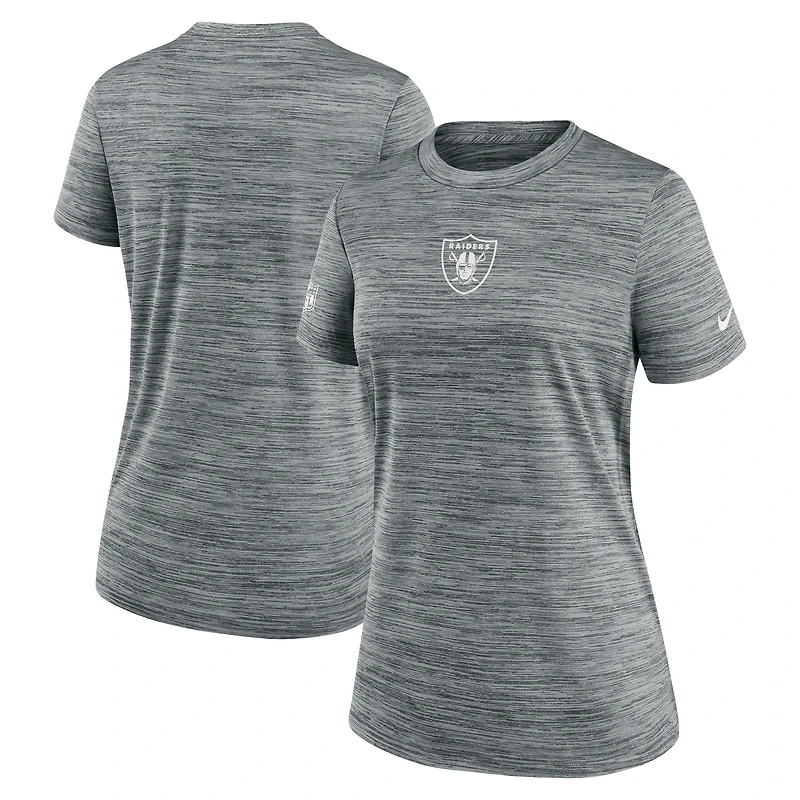 Women's Nike Gray Las Vegas Raiders Sideline Velocity Dri-FIT T-Shirt