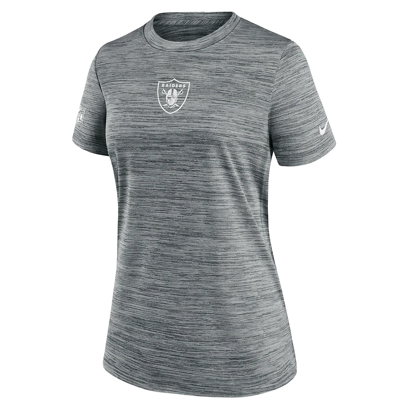 Women's Nike Gray Las Vegas Raiders Sideline Velocity Dri-FIT T-Shirt