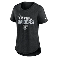 Women's Nike Heather Black Las Vegas Raiders Local Fashion Tri-Blend T-Shirt